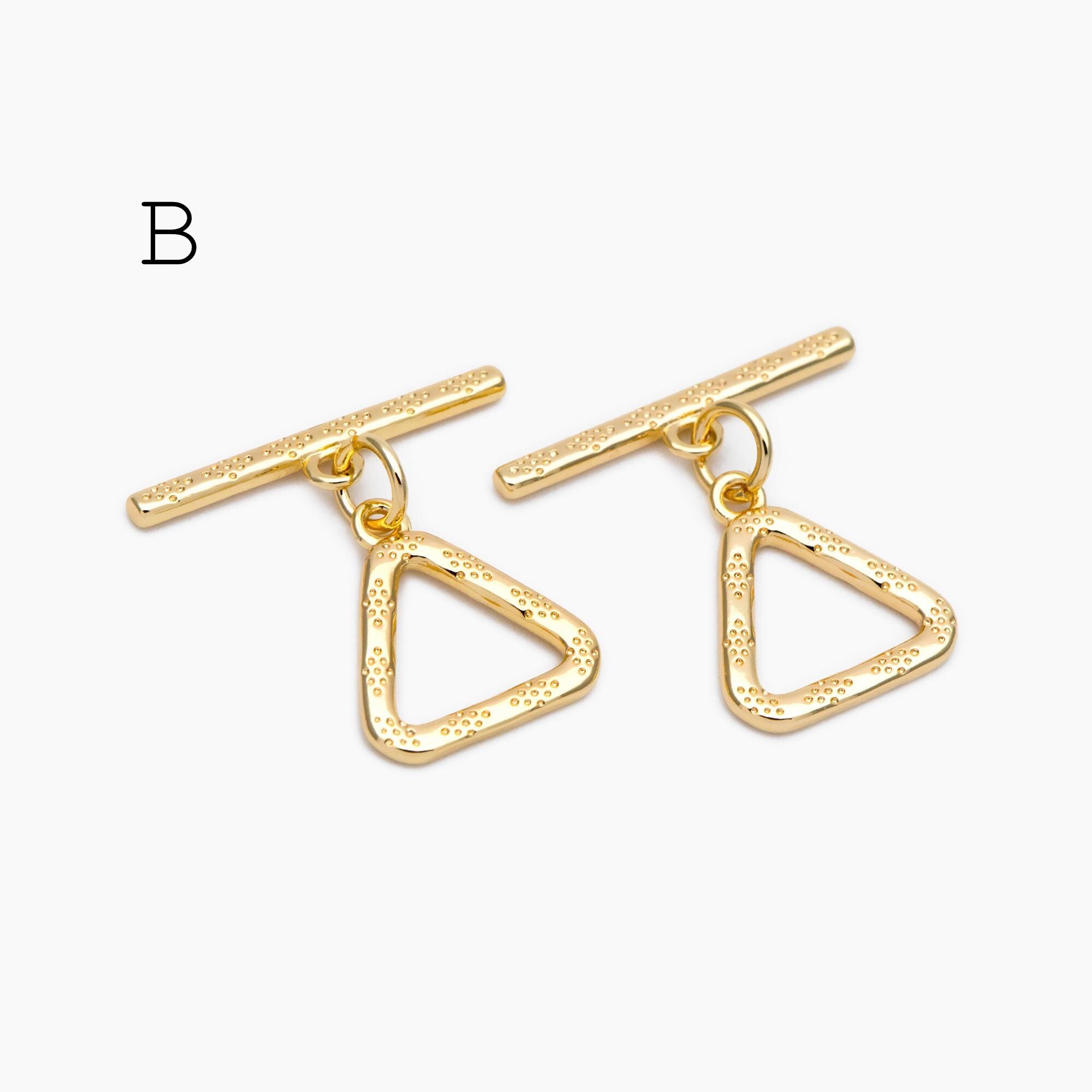 10pcs Gold Toggle Clasp, Jewelry Clasp, 18K Gold Plated Brass, Close Clasp (GB-1285)
